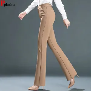 High Waist Office Flare Pants Slim Casual Trousers Stretchy Boot Cut Pants Women Formal Skinny