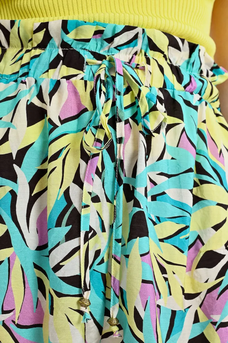HIGH-WAISTED ELASTICATED SHORTS