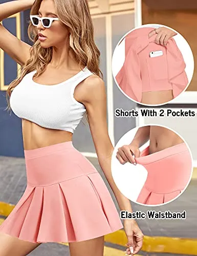 High Waisted Pleated Skirts for Women Girls