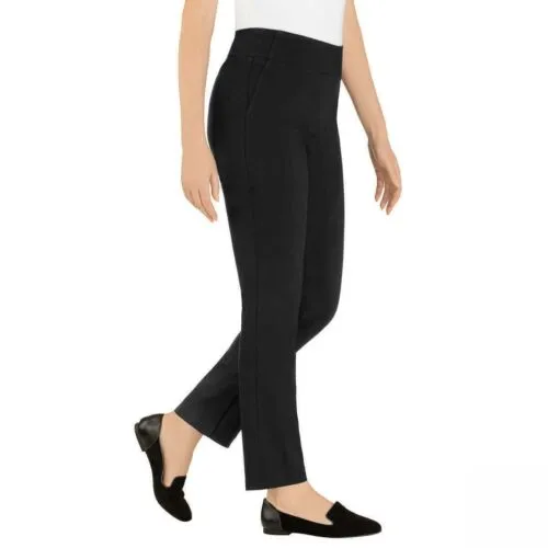 Hilary Radley Built-In Tummy Control Panel Pull On Pants Black XL