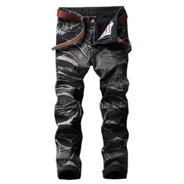 Hole Metrosexual Straight Destroyed Jeans Brand Slim Casual Ripped Jeans Homme Retro Men's Denim Trousers High Quality Cotton