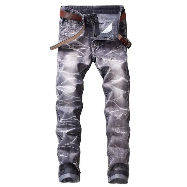 Hole Metrosexual Straight Destroyed Jeans Brand Slim Casual Ripped Jeans Homme Retro Men's Denim Trousers High Quality Cotton