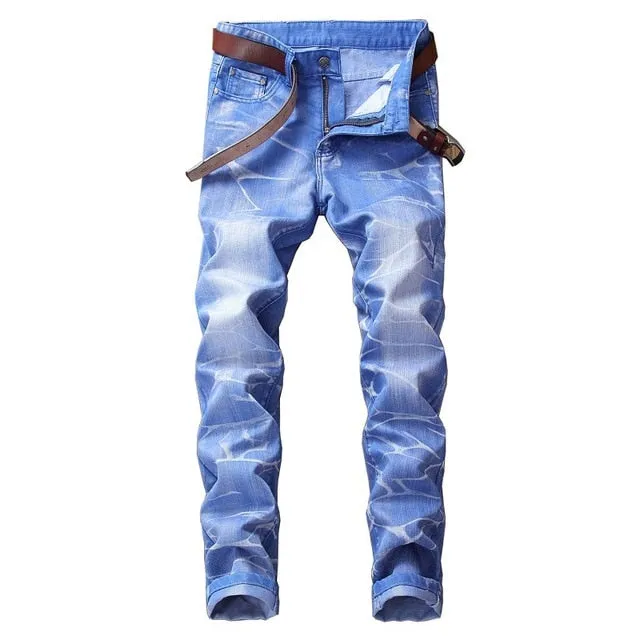 Hole Metrosexual Straight Destroyed Jeans Brand Slim Casual Ripped Jeans Homme Retro Men's Denim Trousers High Quality Cotton