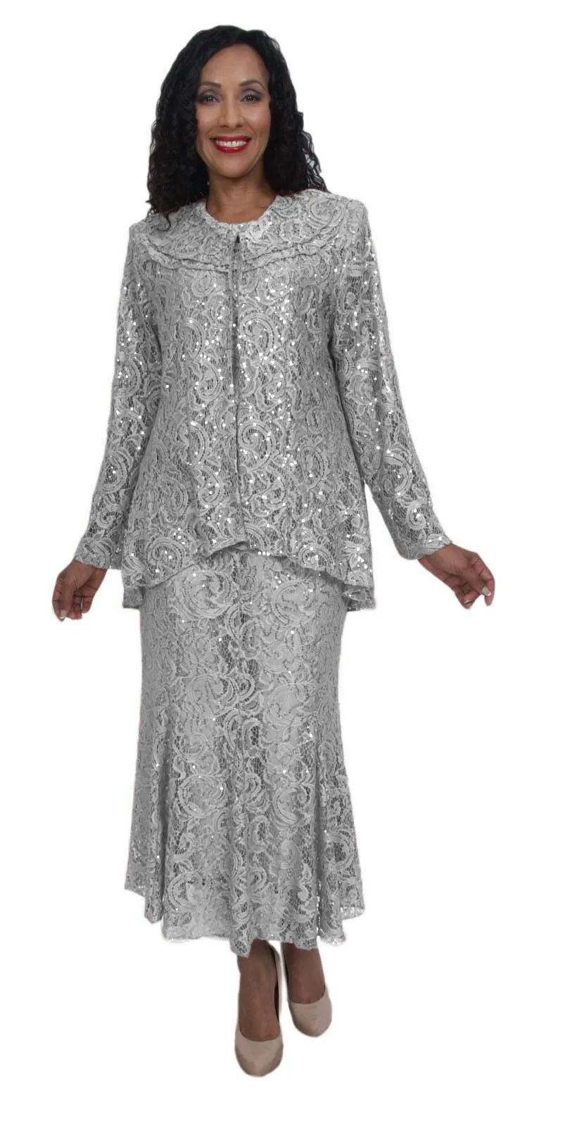 Hosanna 5015 Plus Size 3 Piece Set Length Dress Lace