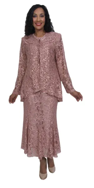 Hosanna 5015 Plus Size 3 Piece Set Length Dress Lace