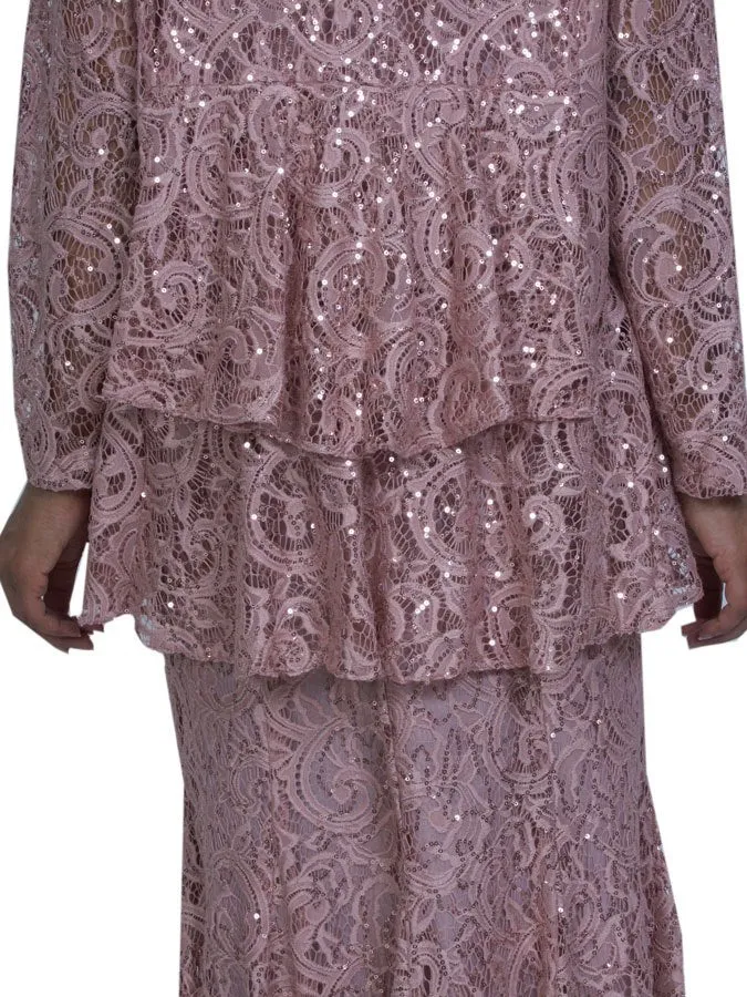 Hosanna 5015 Plus Size 3 Piece Set Length Dress Lace