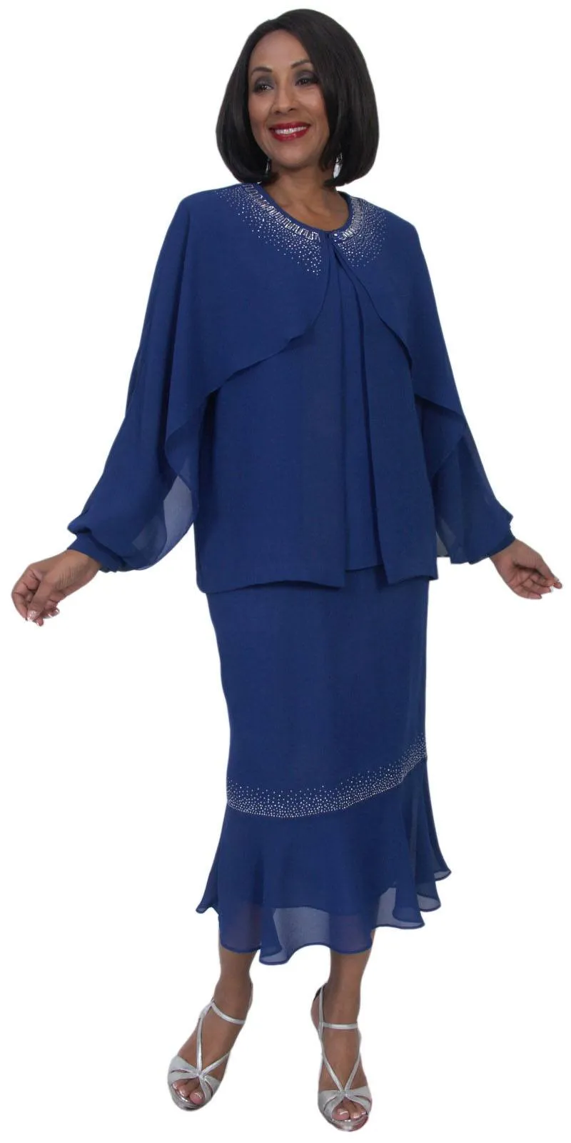 Hosanna 5235 Plus Size 3-Piece Set Ankle Length Dress
