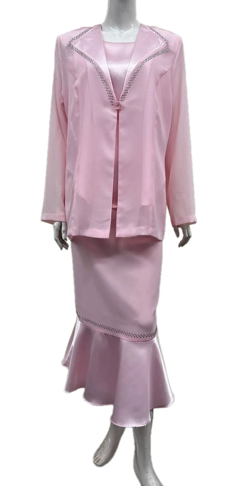 Hosanna 5503 Plus Size 3-Piece Set Tea Length Dress