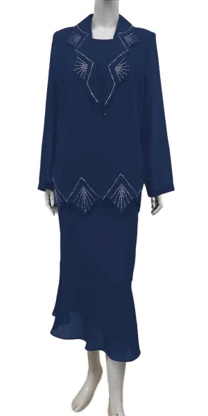 Hosanna 5509 Plus Size 3-Piece Set Tea Length Dress