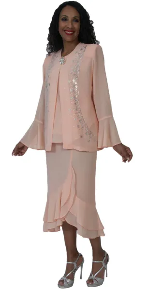 Hosanna 5524 Plus Size 3-Piece Set Tea Length Dress