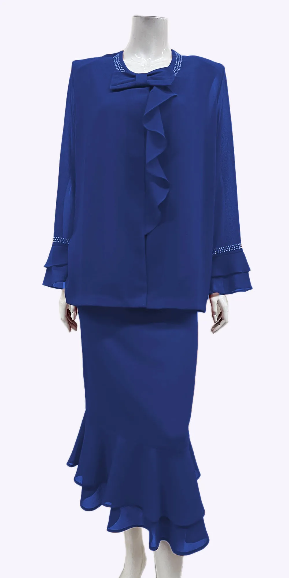 Hosanna 5534 Plus Size 3-Piece Set Tea Length Dress