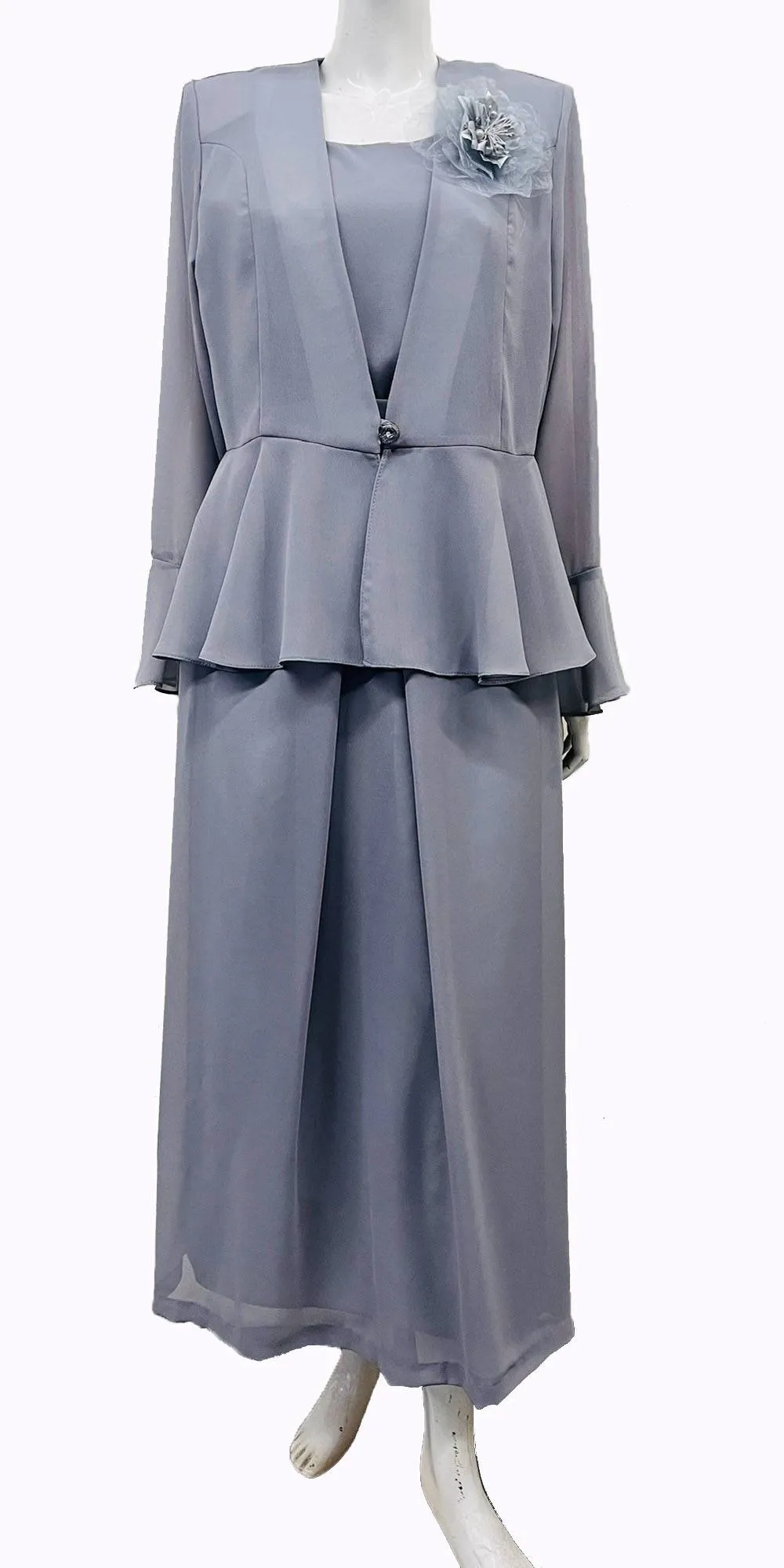 Hosanna 5544 Modest Outfit 3-Piece Set Tea Length Dress