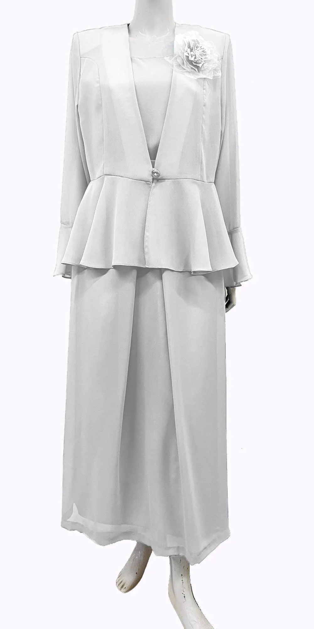 Hosanna 5544 Modest Outfit 3-Piece Set Tea Length Dress