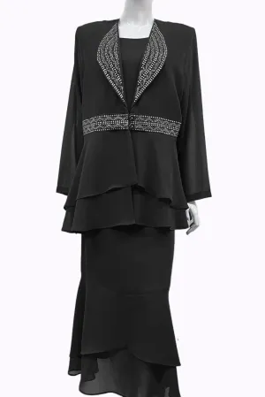Hosanna 5548 Modest Outfit 3-Piece Set Tea Length Dress