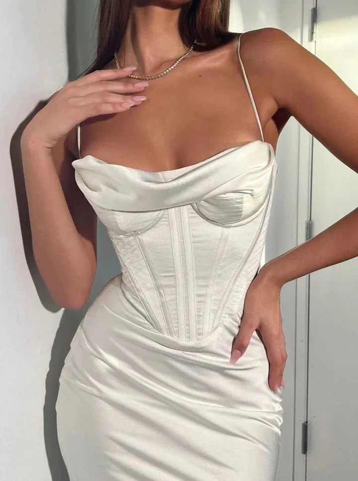 House of CB - Charmaine Corset Maxi Dress in Ivory