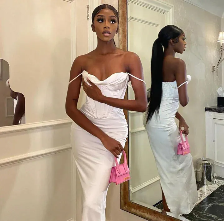 House of CB - Charmaine Corset Maxi Dress in Ivory