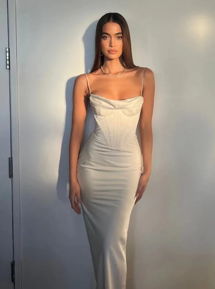 House of CB - Charmaine Corset Maxi Dress in Ivory