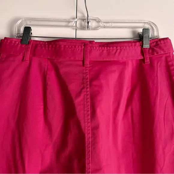 J. Crew Chino Button Front Mini Skirt With Tie Belt In Pink Size 10 NWT