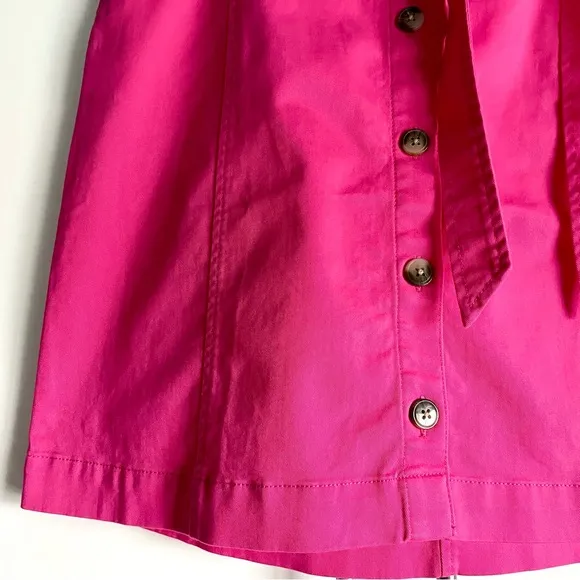 J. Crew Chino Button Front Mini Skirt With Tie Belt In Pink Size 10 NWT