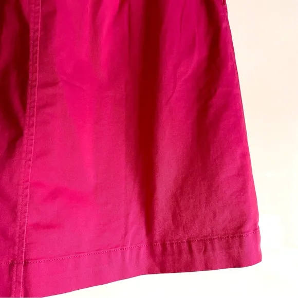 J. Crew Chino Button Front Mini Skirt With Tie Belt In Pink Size 10 NWT