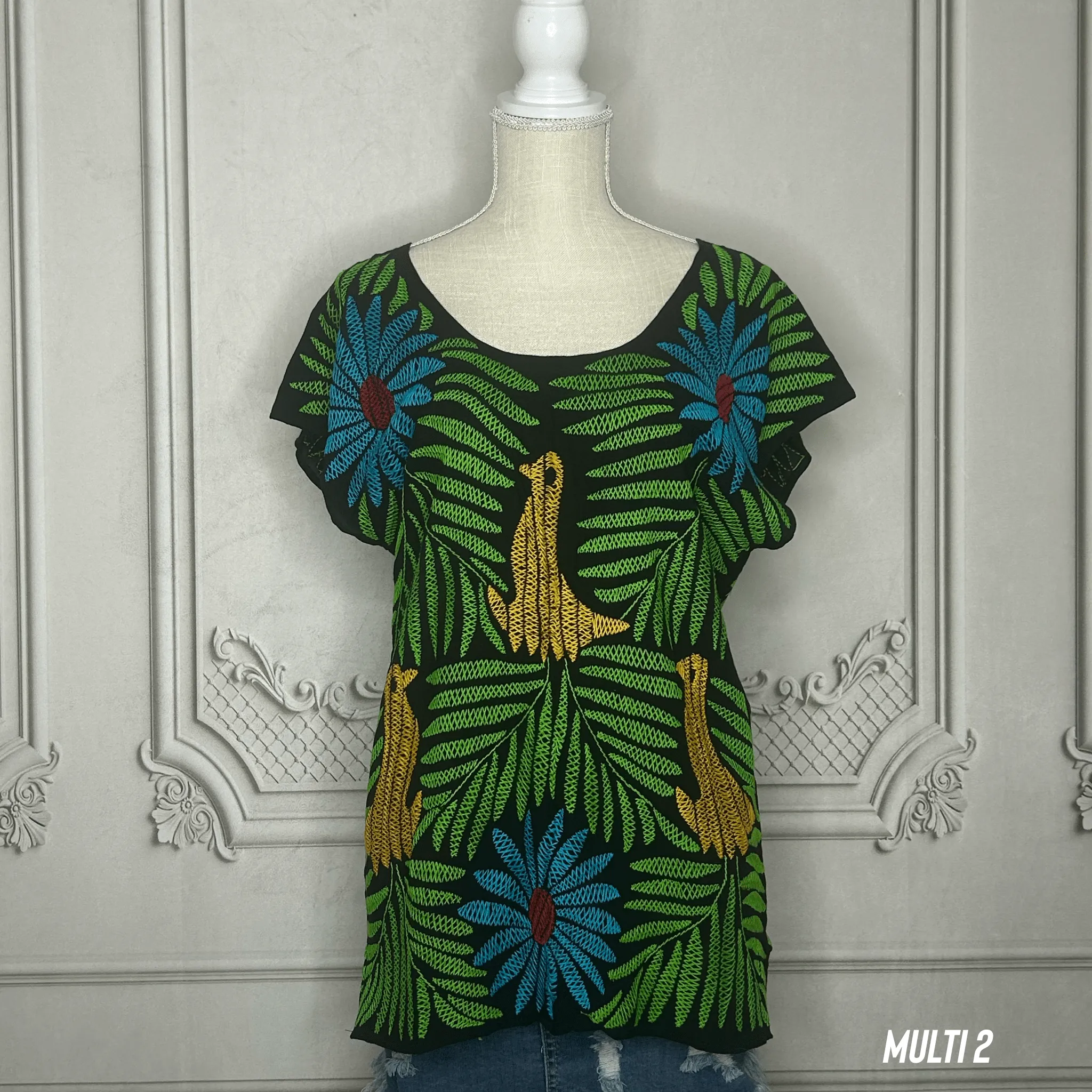 Jalapa Palmita Mexican Blouse - Soft Rayon