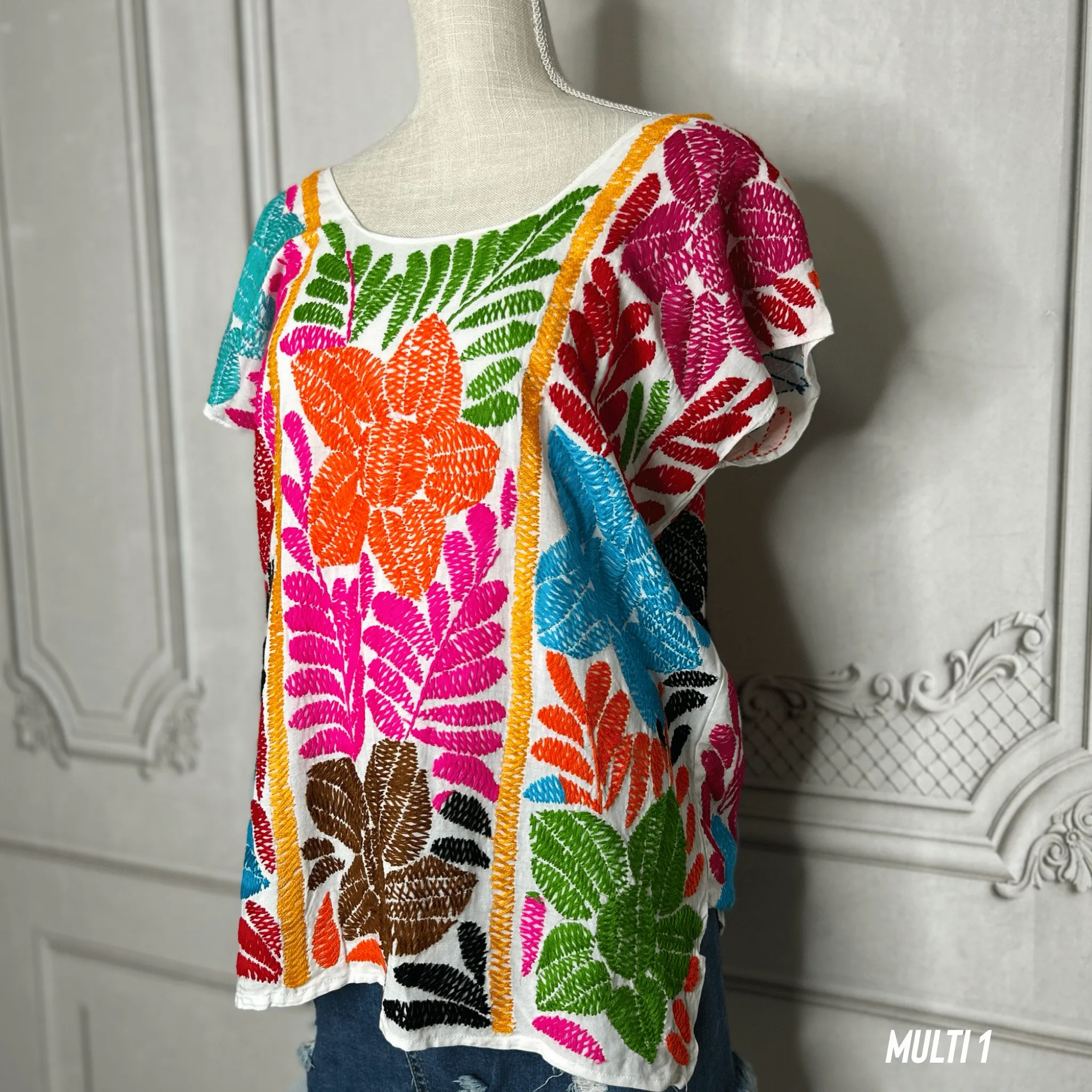 Jalapa Palmita Mexican Blouse - Soft Rayon