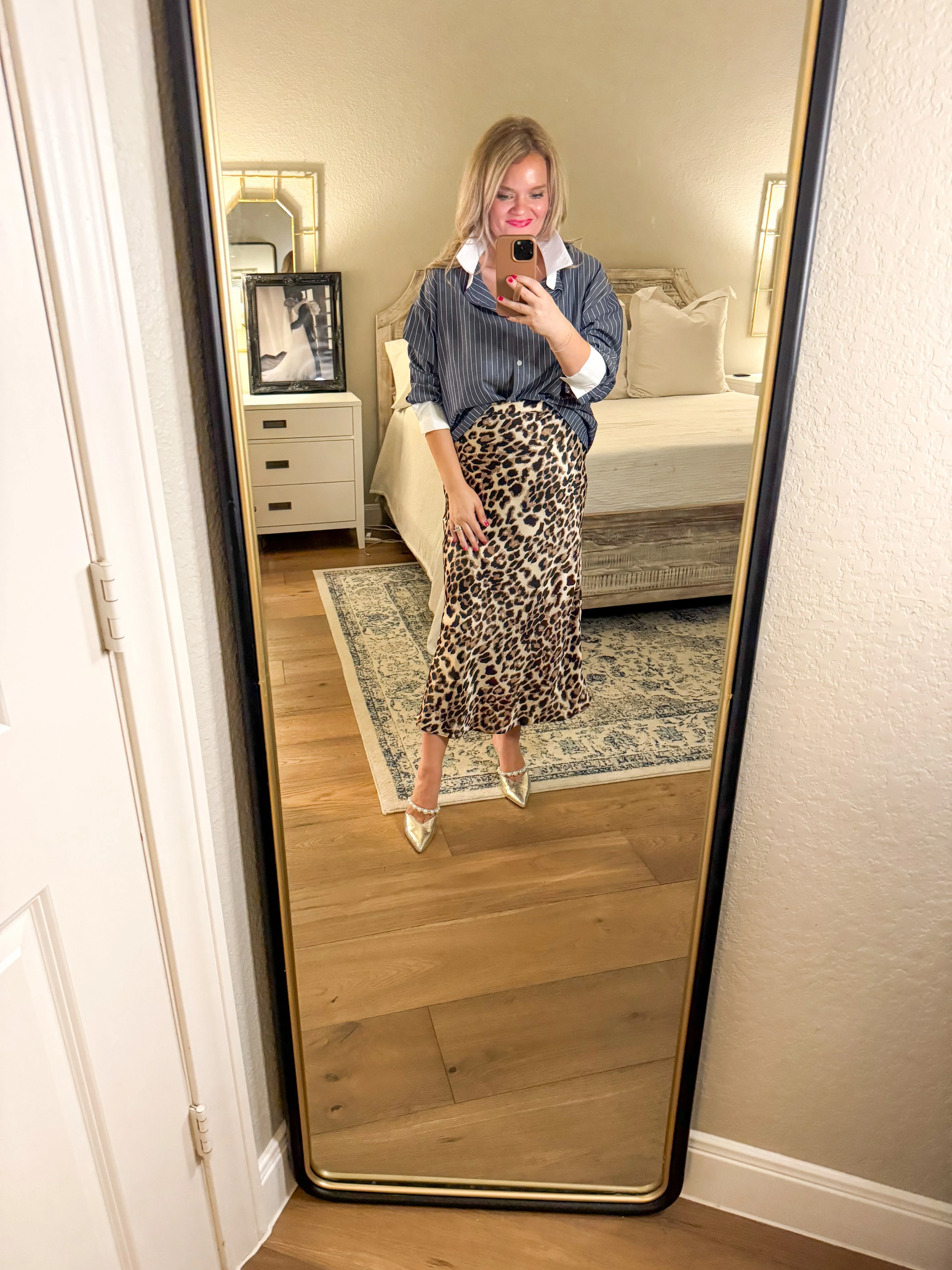 Jeana Navy Striped Blouse