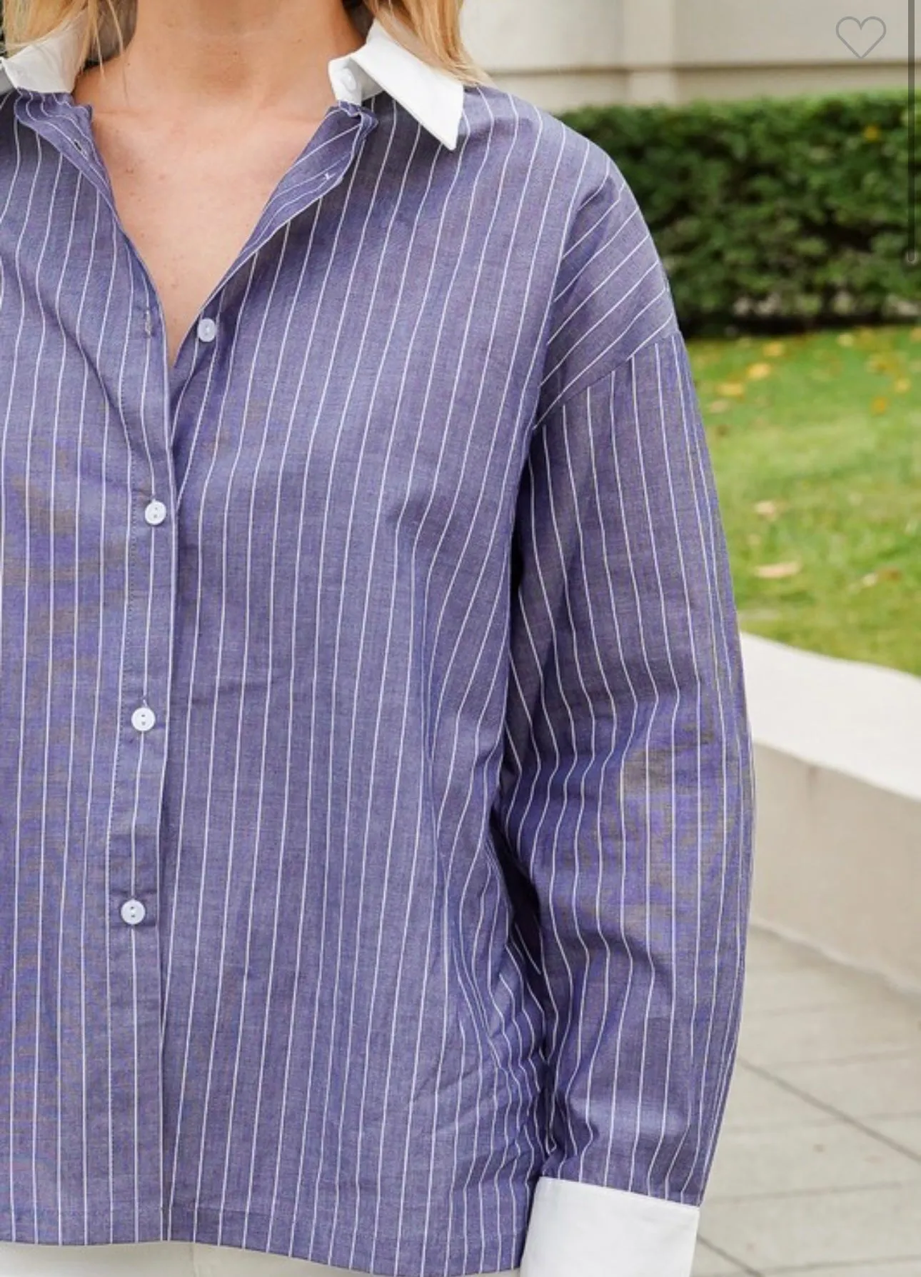 Jeana Navy Striped Blouse