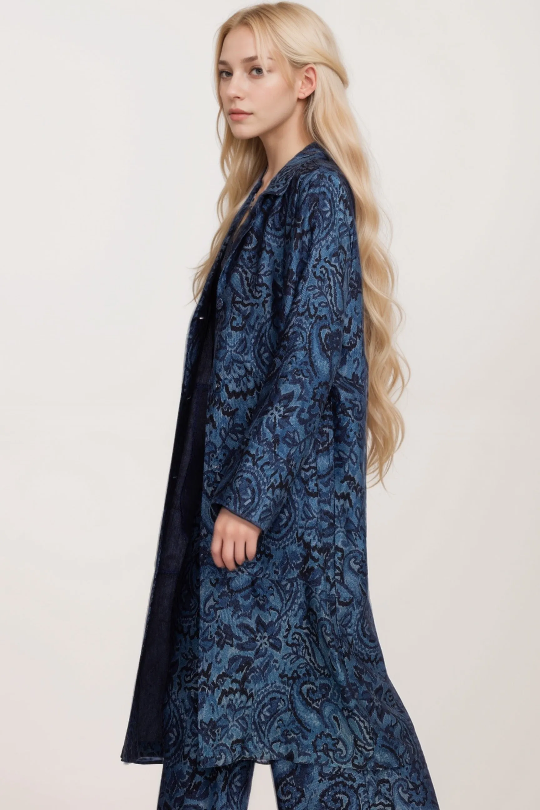 Johnny Was Workshop Blue Denim Duster Coat W45924-7