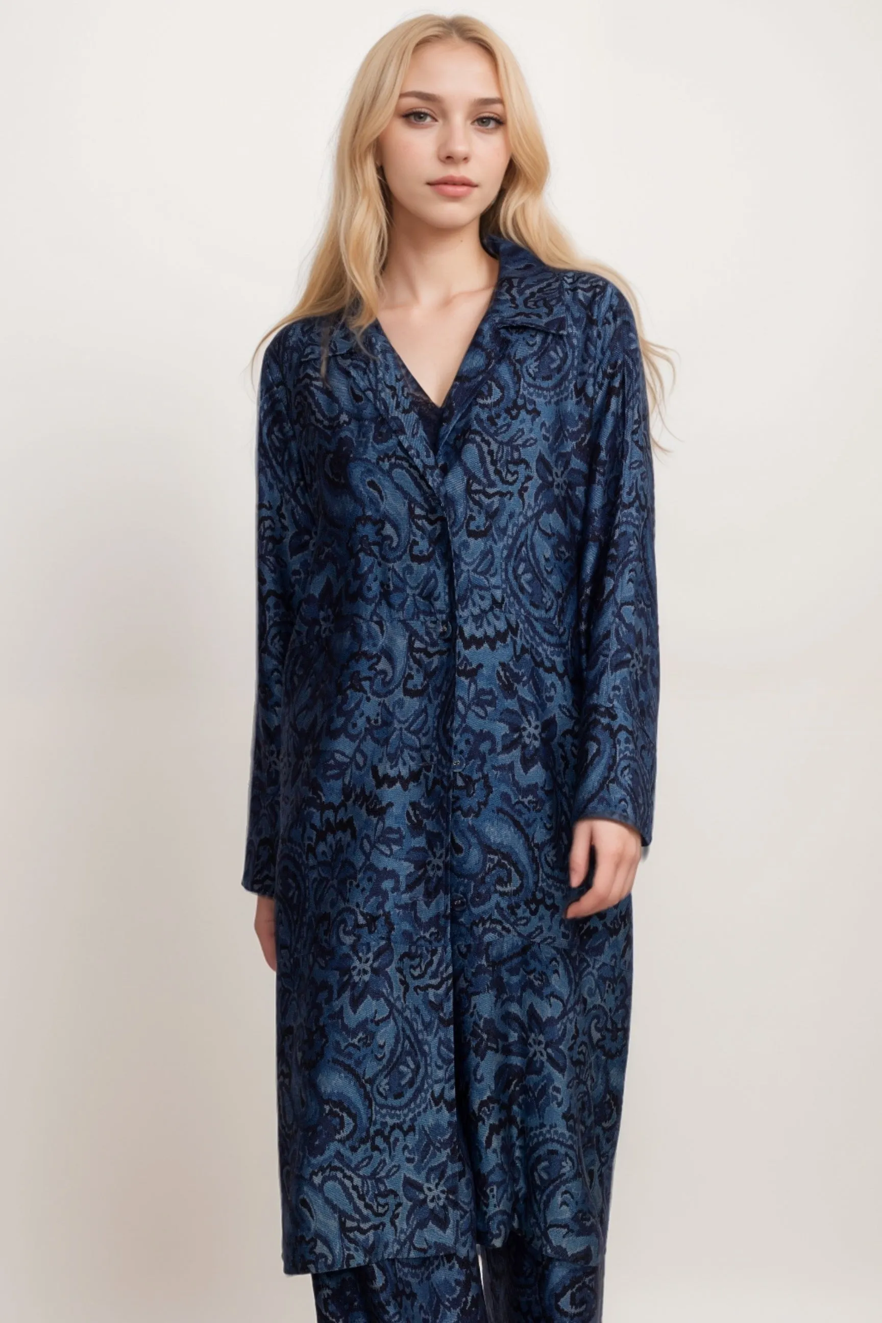 Johnny Was Workshop Blue Denim Duster Coat W45924-7