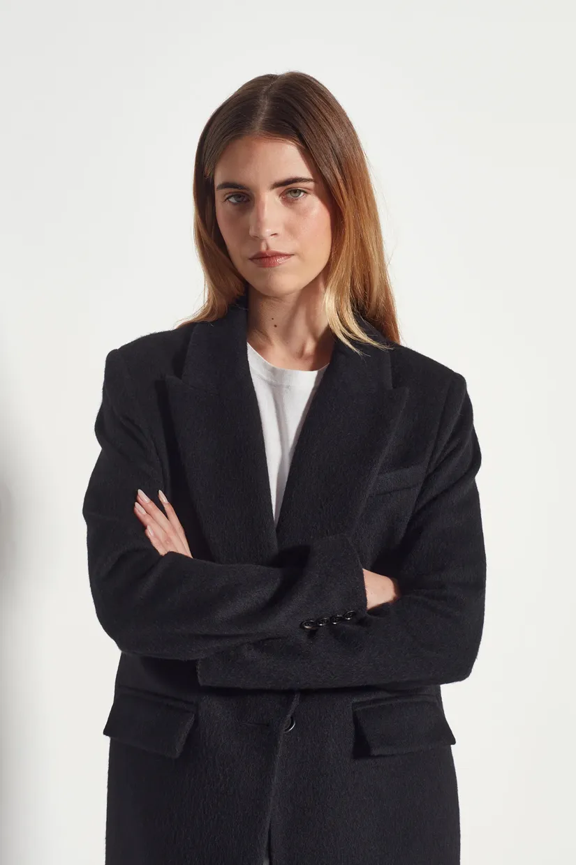 Juliette Hogan Mantelle Coat - Black Fur