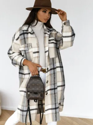 Kaitlyn - Plaid Longline Jacket