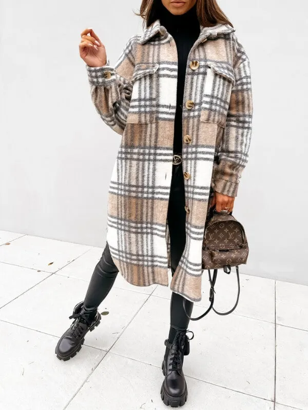 Kaitlyn - Plaid Longline Jacket