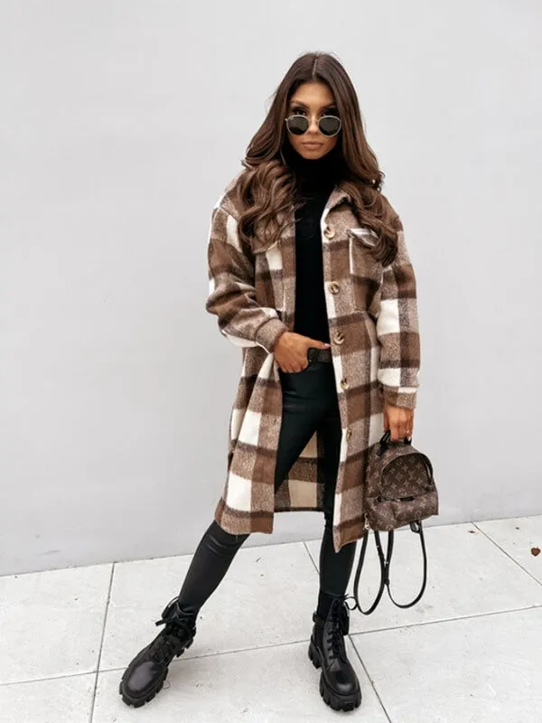 Kaitlyn - Plaid Longline Jacket