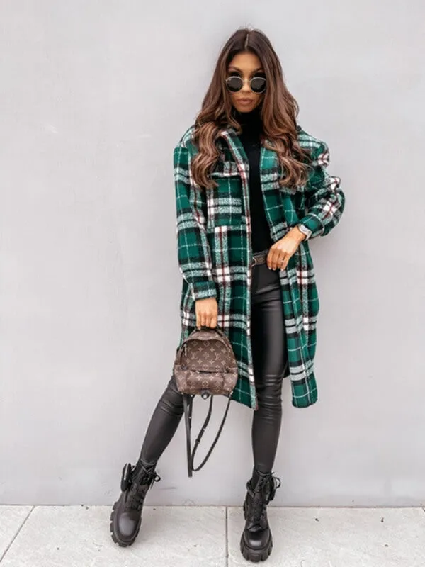 Kaitlyn - Plaid Longline Jacket