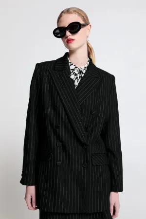 Karen Walker Kyoto Double Breasted Jacket // Pinstripe
