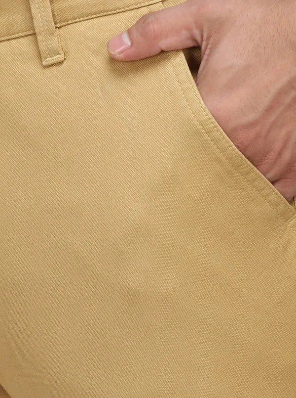 Khaki Solid Uno Fit Casual Trouser | JadeBlue