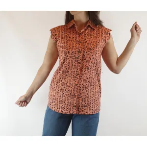 Kindling orange print shirt size 8