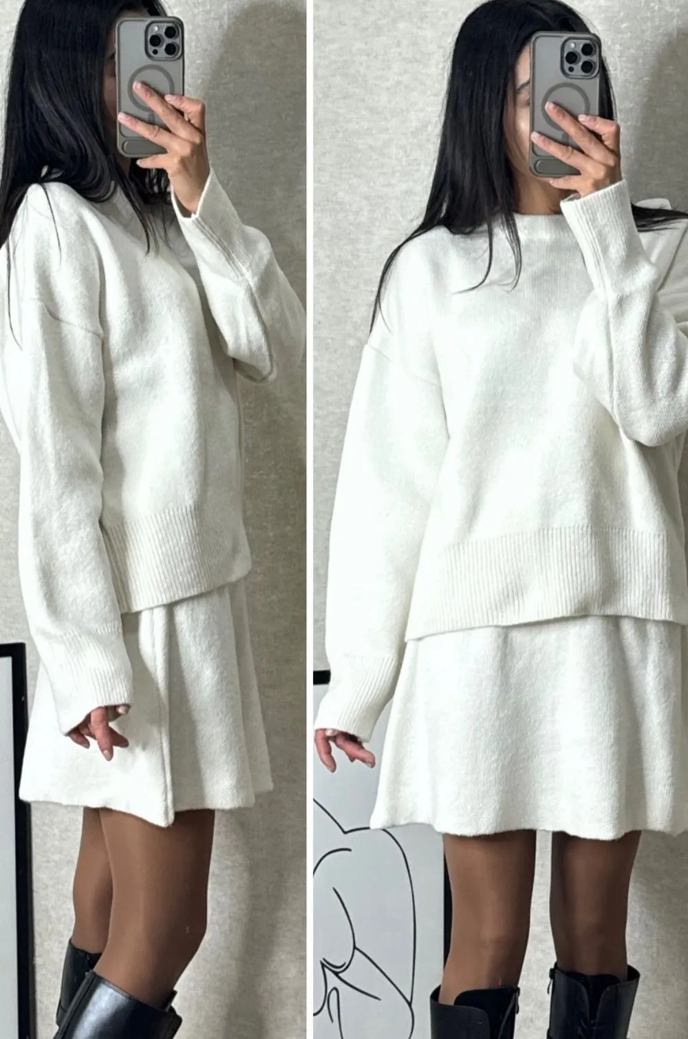 Knitted skirt suit（Top   skirt）