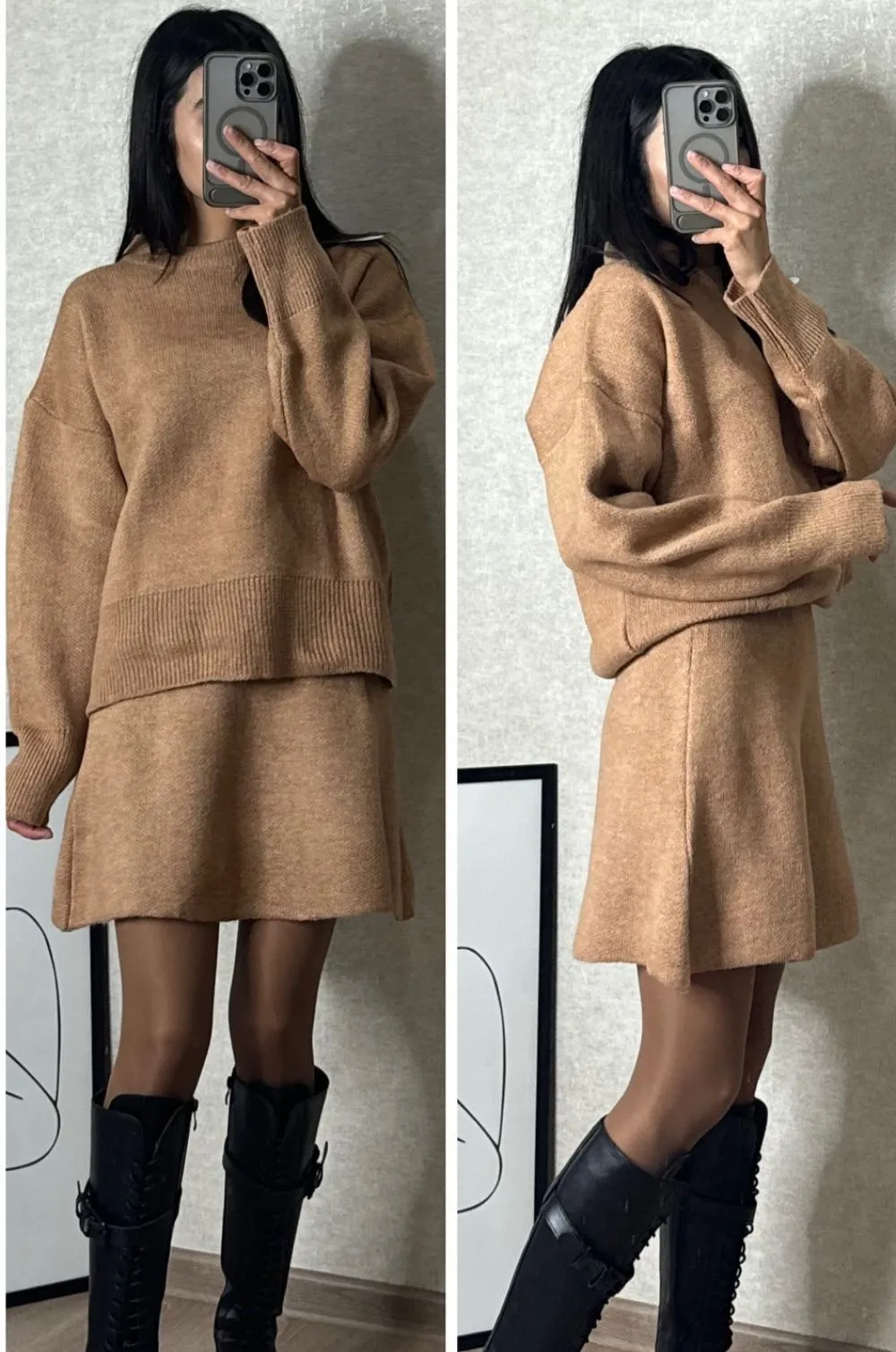Knitted skirt suit（Top   skirt）