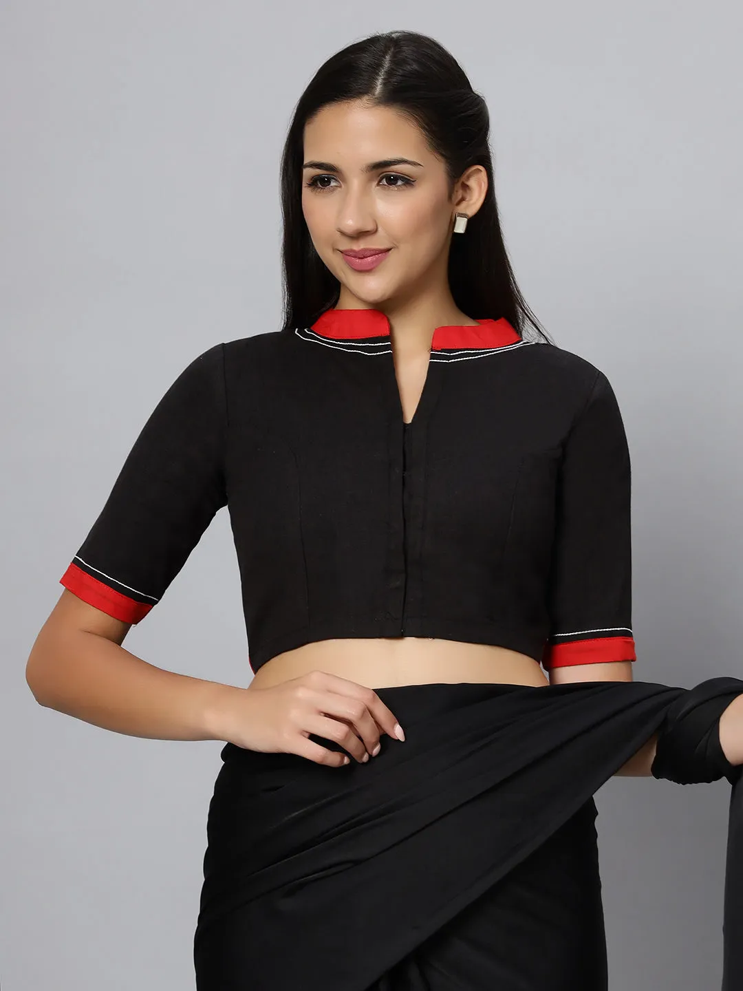 Krsna Handpainted Black Blouse
