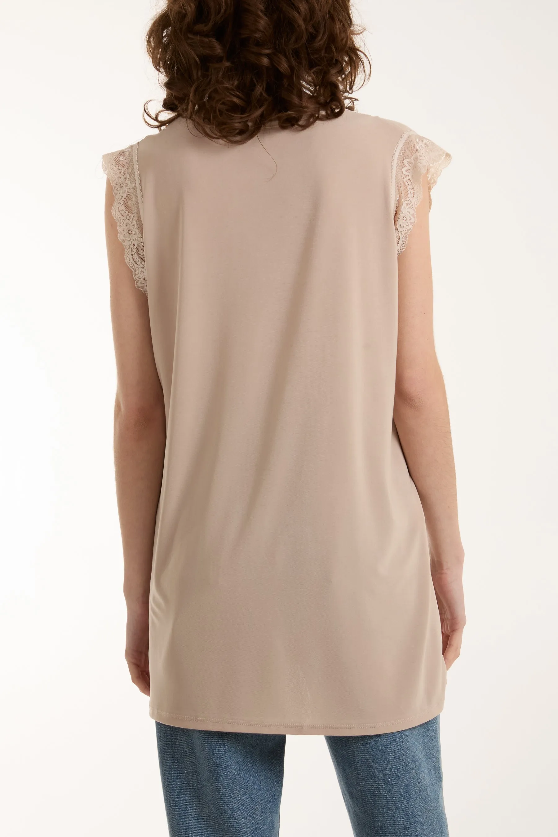 Lace Trim Sleeveless Top