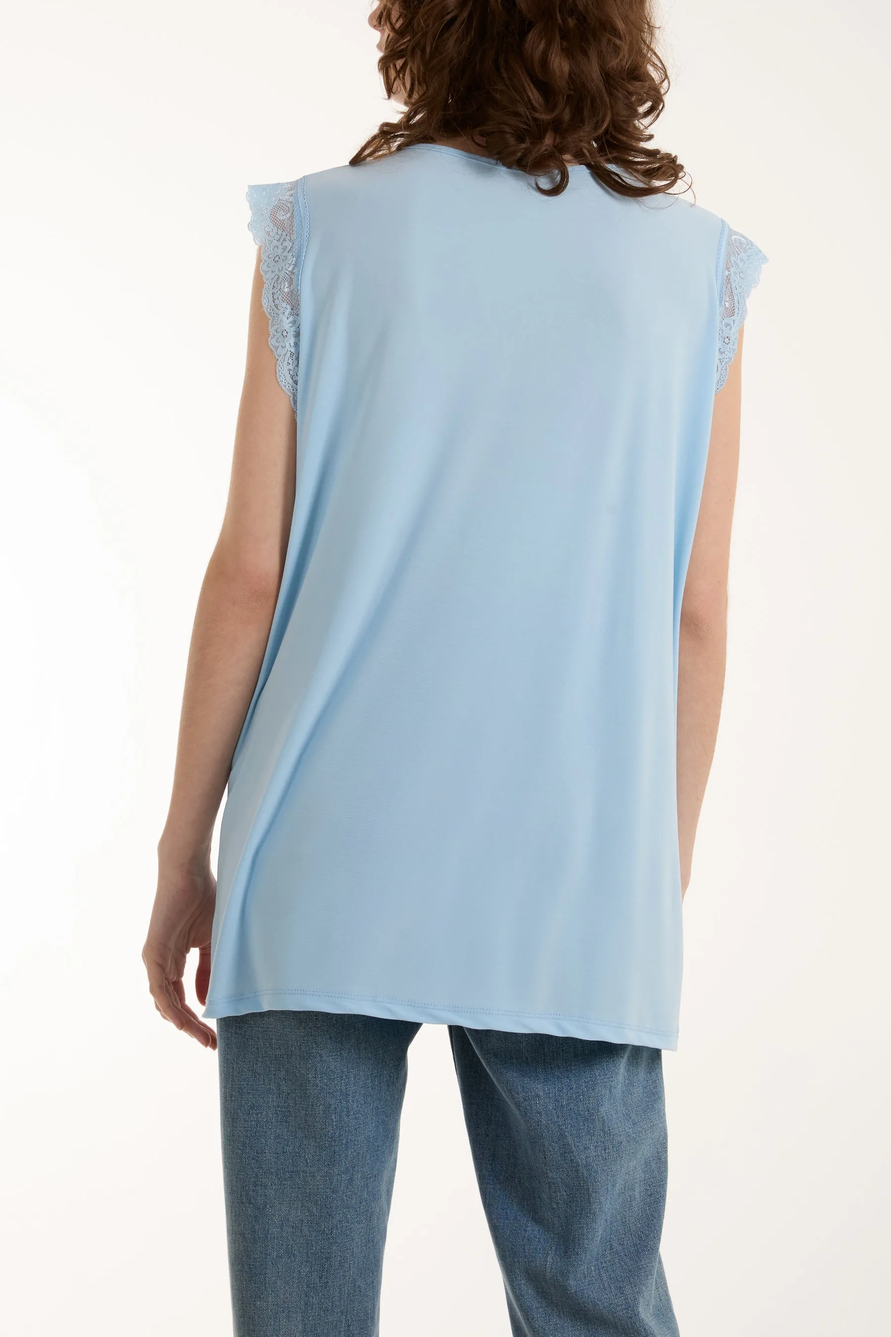 Lace Trim Sleeveless Top