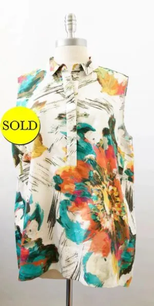 Lafayette 148 Sleeveless Blouse Size Xl