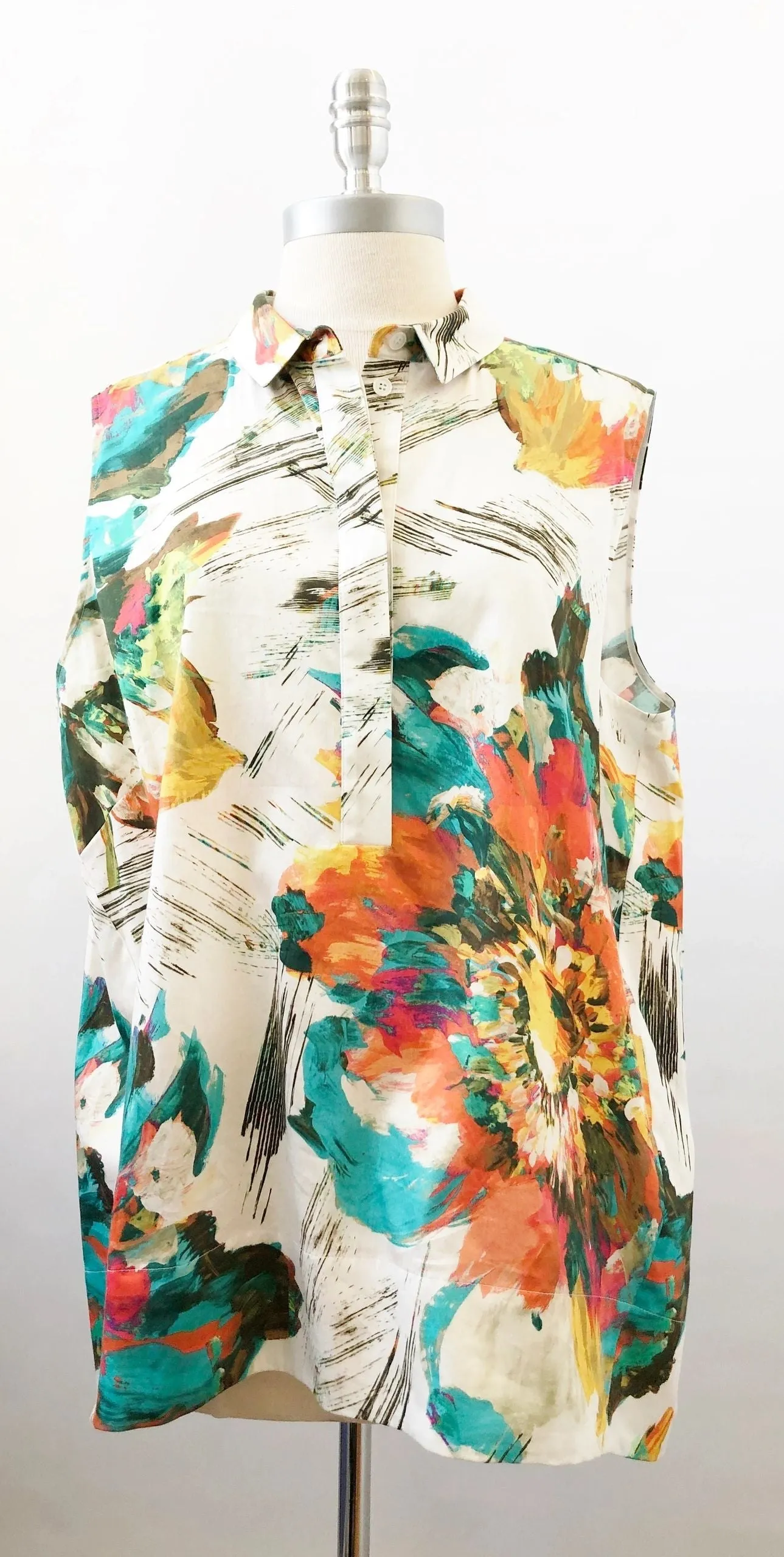 Lafayette 148 Sleeveless Blouse Size Xl
