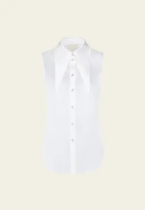 Lapelled Sleeveless Shirt