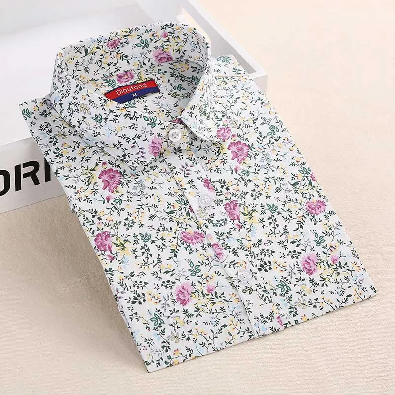 Lemon Floral Print Blouse Women Shirt Long Sleeve Cotton Blouse Turn Down Collar Women Tops And Blouses Fashion