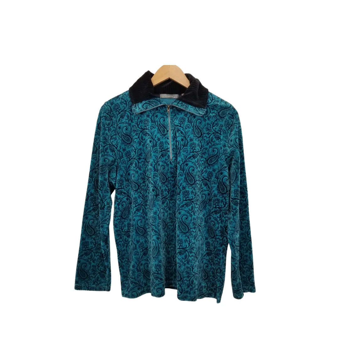 Liz Claiborne Teal Paisley Pullover