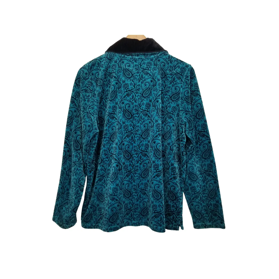 Liz Claiborne Teal Paisley Pullover