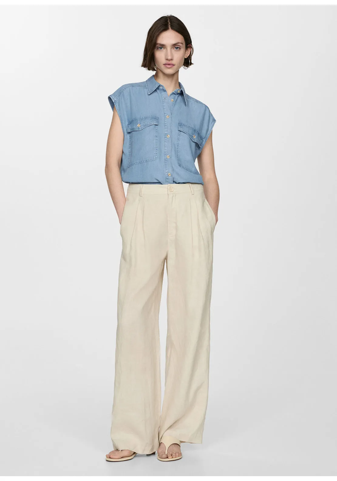 Lyocell sleeveless shirt